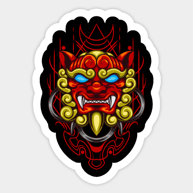 Komainu 狛犬 05 Japanese Characters Sticker Teepublic