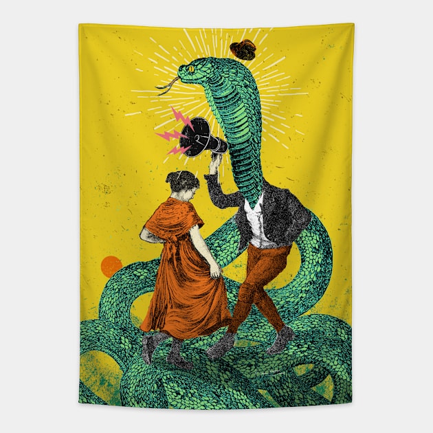 SNAKE CHARMER Tapestry by Showdeer