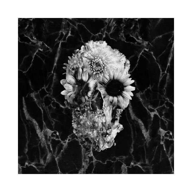 Floral Skull Marble by aligulec