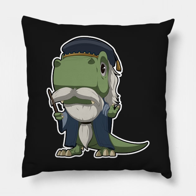 Old Dino wizard Pillow by DinoTropolis