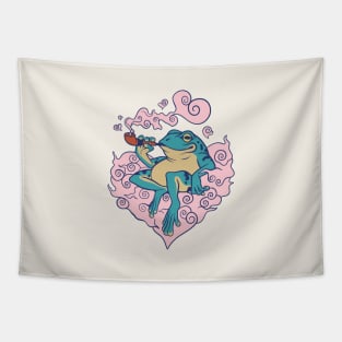 Smoke Frog Love Valentines Day Tapestry