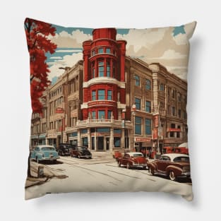 Winnipeg Manitoba Canada Vintage Poster Tourism Pillow