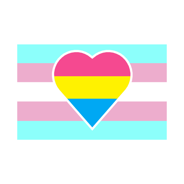 Transgender Pride Flag with Pansexual/Panromantic Heart by DisneyFanatic23