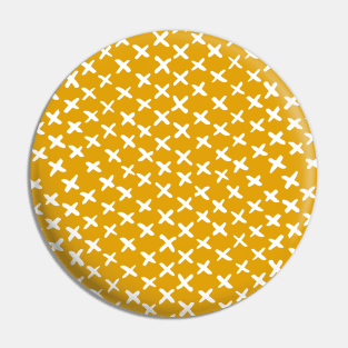 X stitches pattern - yellow ochre Pin