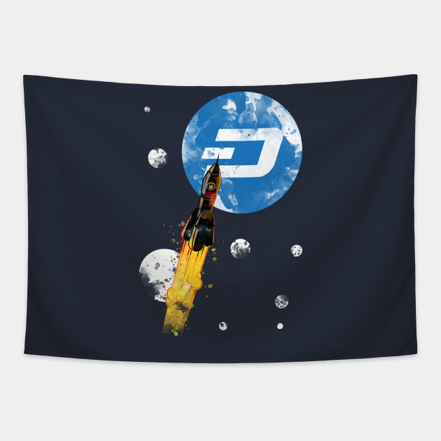 Up To The Moon : DASH Edition Tapestry by CryptoTextile