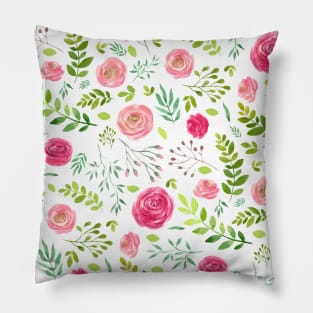 Watercolor Flowers as Pattern Pillow