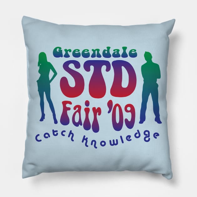 Greendale STD Fair 09 Pillow by huckblade