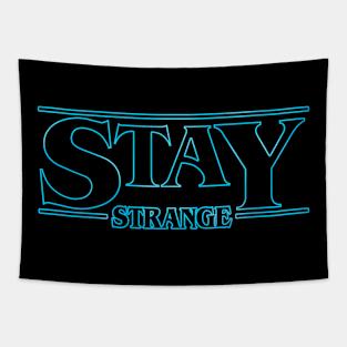 Stay Strange blue Tapestry