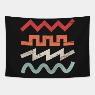 Retro Synth Waveforms Tapestry