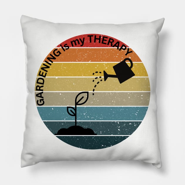 Gardening is my Therapy Pillow by ThePawPrintShoppe