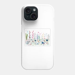 Garden of abstract plants and flowers Phone Case