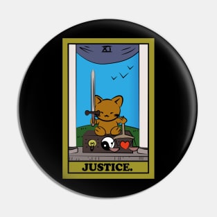 TAROT CARDS | JUSTICE. | CAT Pin