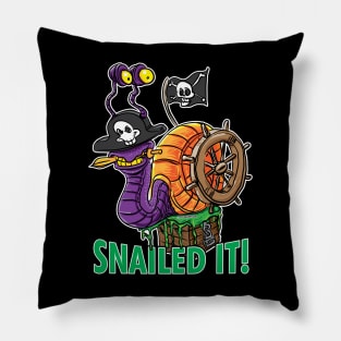 Snailed It Pirate Snail Pillow