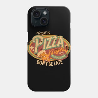 Pizza Night fun logo distressed Phone Case