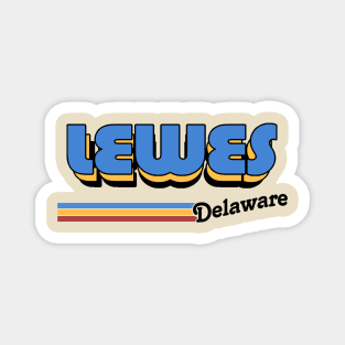 Lewes, Delaware / / Retro Style Design Magnet