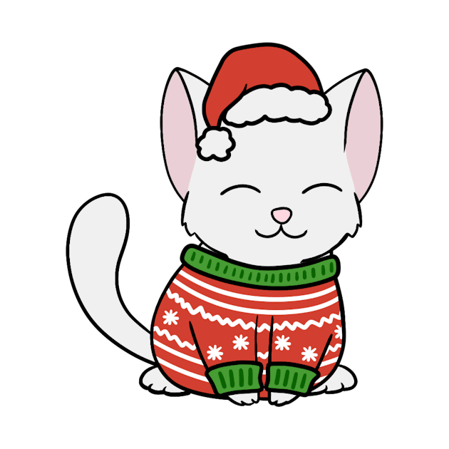 Christmas Sweater White Cat by BiscuitSnack