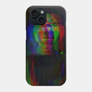 Dramabite Glitch art colourful rainbow woman portrait Phone Case