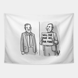 Classic Homeless Lawyer Cartoon Tapestry