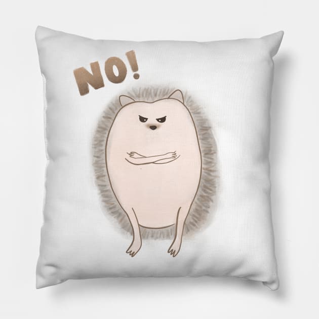 Grumpy Hedgehog Pillow by awesomesaucebysandy
