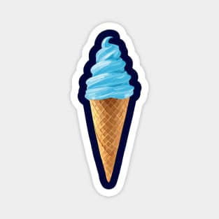 Pastel Blue Soft Serve Ice Cream Cone Magnet