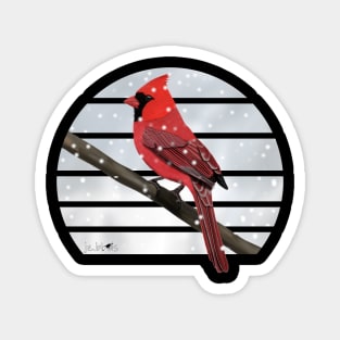 Cardinal Winter Snow Bird Watching Birding Ornithologist Gift Magnet