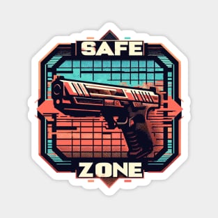 Retro safe zone guns club firearm Magnet