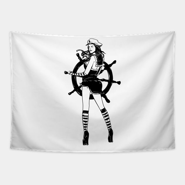 captain girl Tapestry by vanpaul54