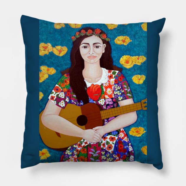 Violeta Parra and the song The gardener Pillow by madalenalobaotello