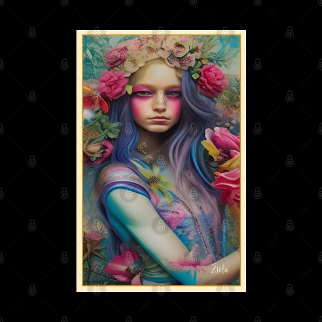 Pretty moody flower girl hippie girl by ZiolaRosa