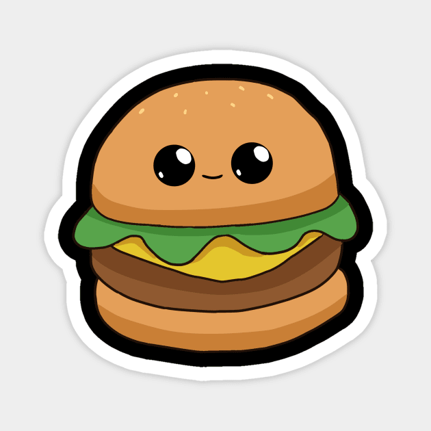 Cute Cheese Burger Kawaii Style Magnet by dukito