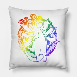 Biblically Accu-Rat Angel (Rainbow Version) Pillow