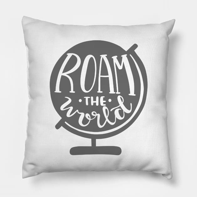 Roam The World, Outdoors Shirt, Hiking Shirt, Adventure Shirt, Camping Shirt Pillow by ThrivingTees