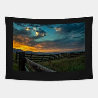 Sunset View East of the Flatiron Mountains Tapestry