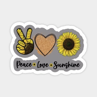 Peace Love Sunshine Sunflower Magnet