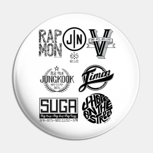 BTS members Logo Pin
