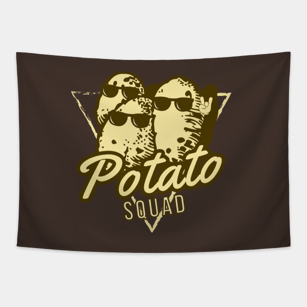 Potato Squad Cool Potatoes Retro Tapestry by DesignArchitect