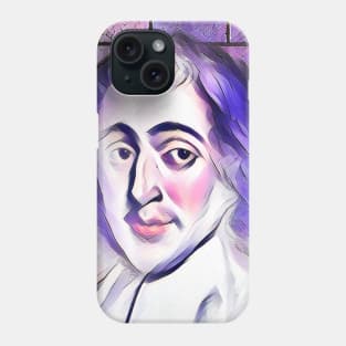 Baruch Spinoza Pink Portrait | Baruch Spinoza Artwork 7 Phone Case