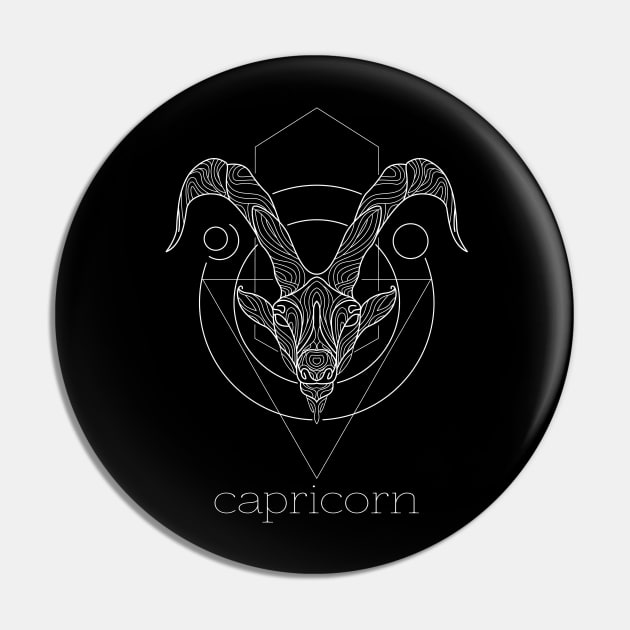 Capricorn Zodiac Sign Pin by simplecreatives