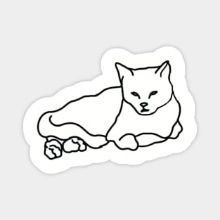 Cat Lying Down Outline Magnet