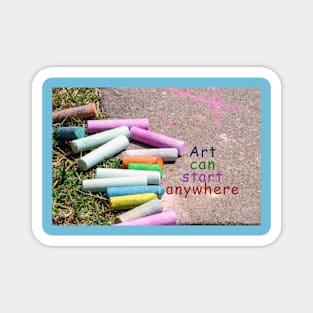 Art can start anywhere Magnet