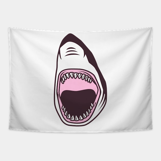 Shark mouth open Tapestry by ShirtyLife