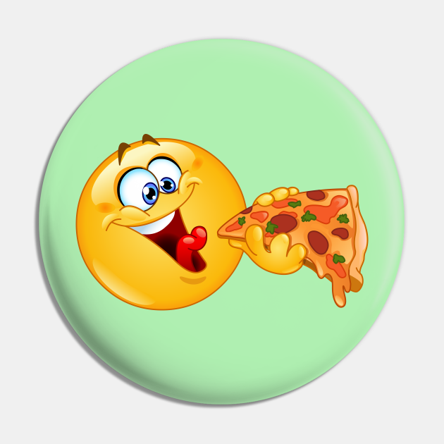Emoji Emoticon Eating Pizza Emoji Pin TeePublic