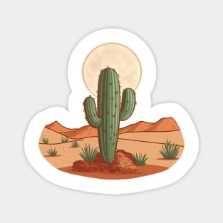 Cactus In The Desert Sun Magnet