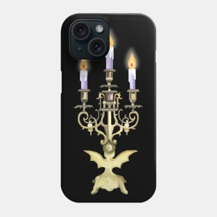 Gothic Gold Flickering Bat Candelabra Phone Case