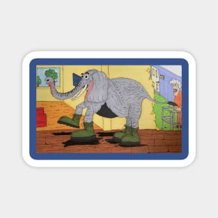 Elephant in Combat Boots Magnet