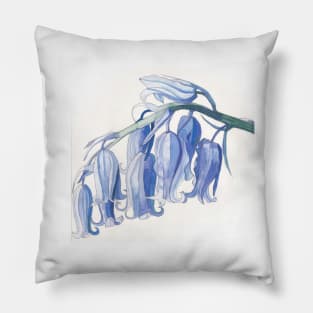 Bluebells watercolour painting Pillow