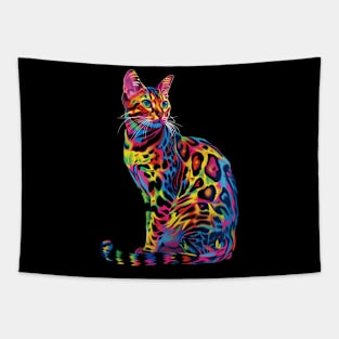 Bengal Cat Pop Art Tapestry