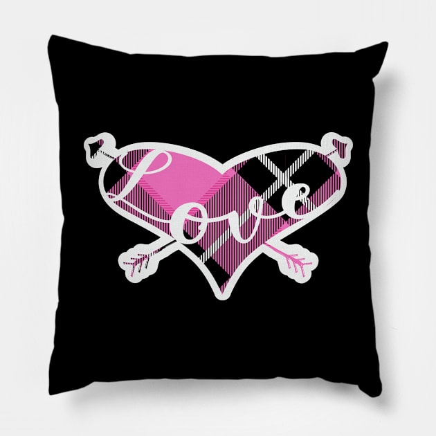 Flannel Love Pink Pillow by Design_Lawrence