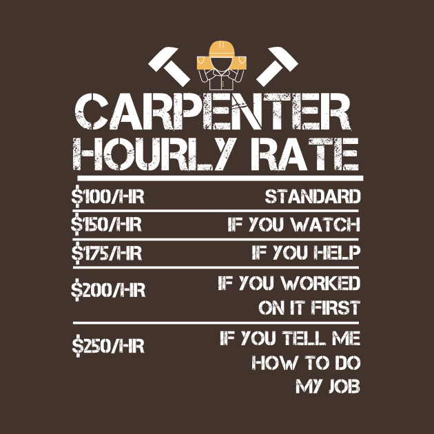 Carpenter Hourly Rate Funny Carpentry Gift by WoodworkLandia