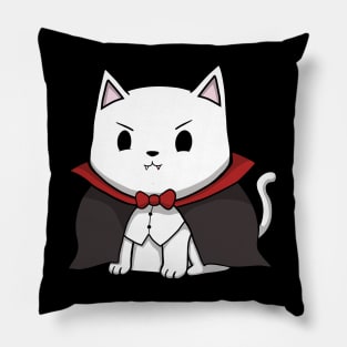 Vampire Cat Halloween Pillow